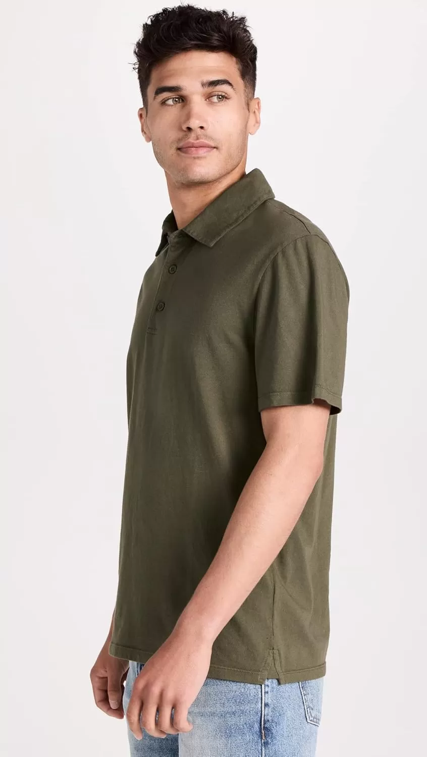 imageVince Mens Garment Dye Short Sleeve PoloWashed Cypress