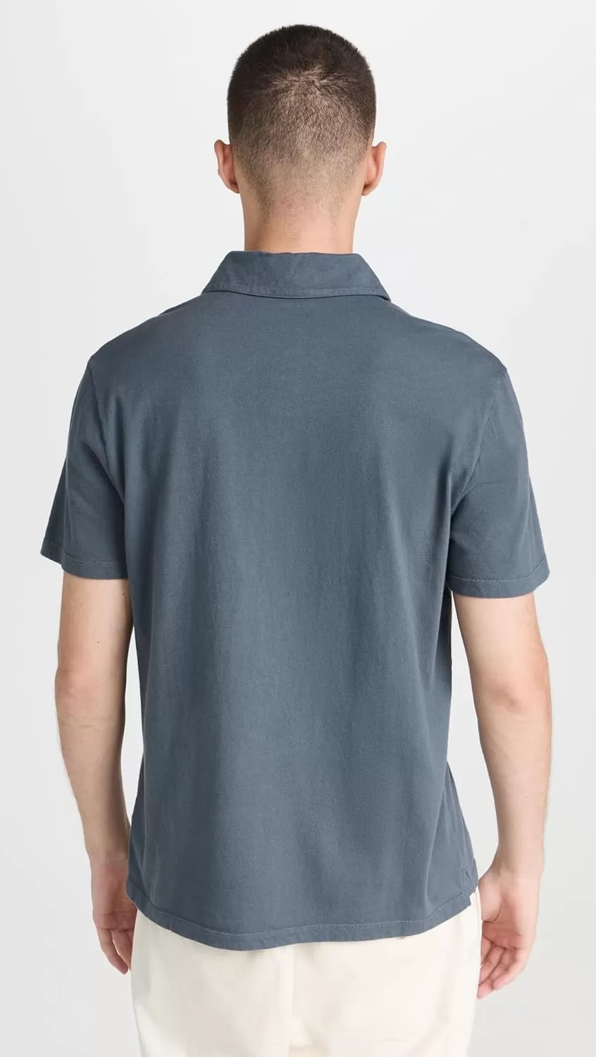 imageVince Mens Garment Dye Short Sleeve PoloWashed Night Sky