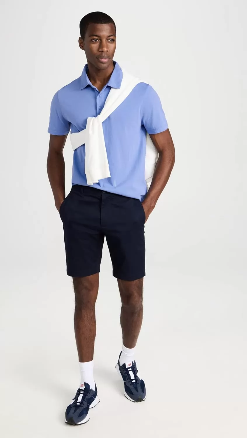 imageVince Mens Garment Dye Short Sleeve PoloWashed Periwinkle