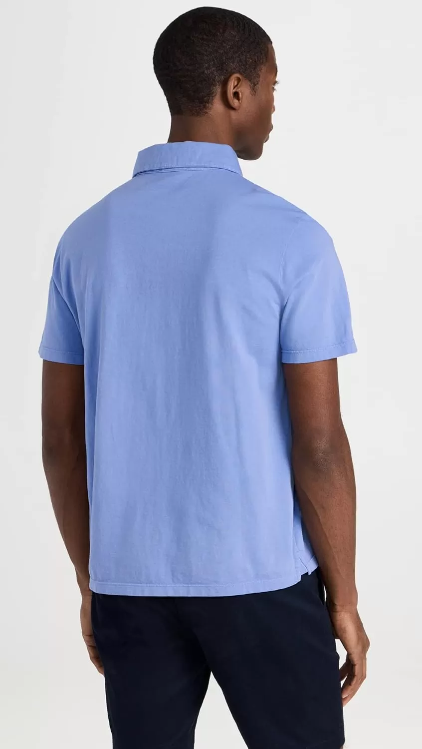 imageVince Mens Garment Dye Short Sleeve PoloWashed Periwinkle