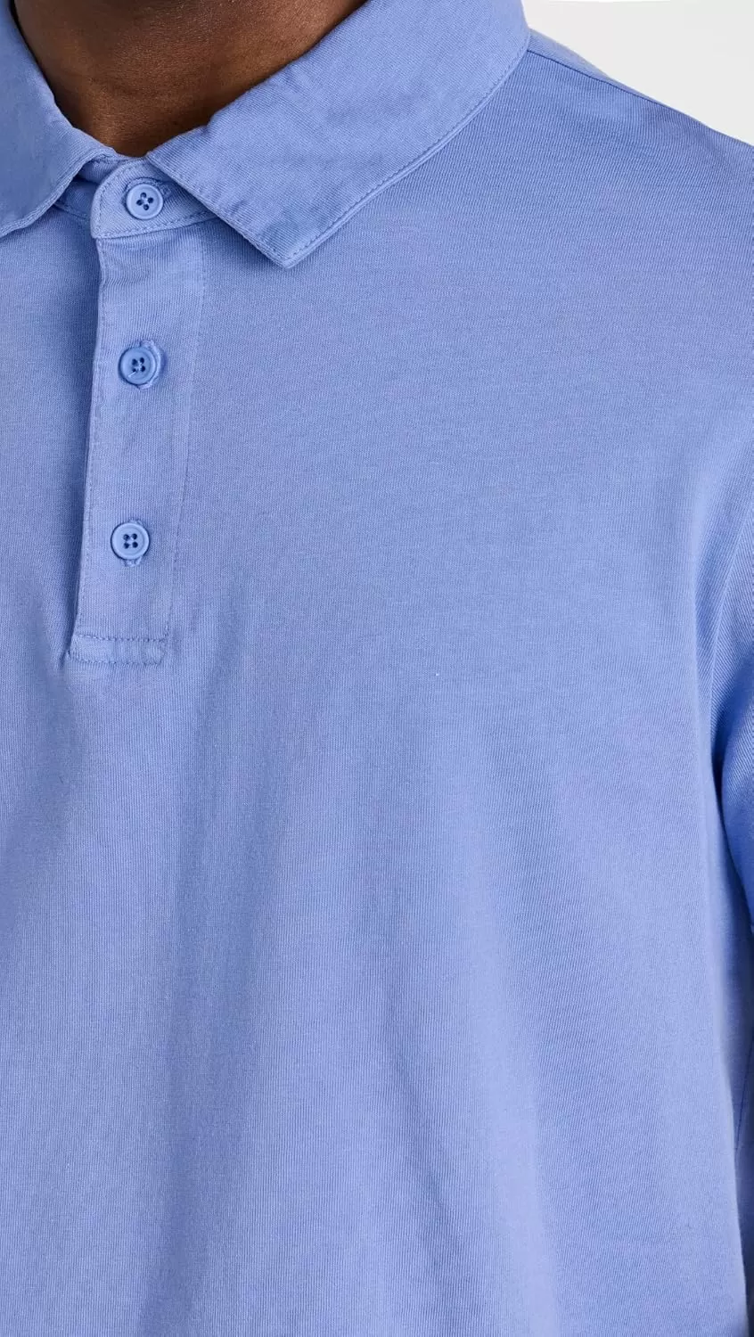 imageVince Mens Garment Dye Short Sleeve PoloWashed Periwinkle