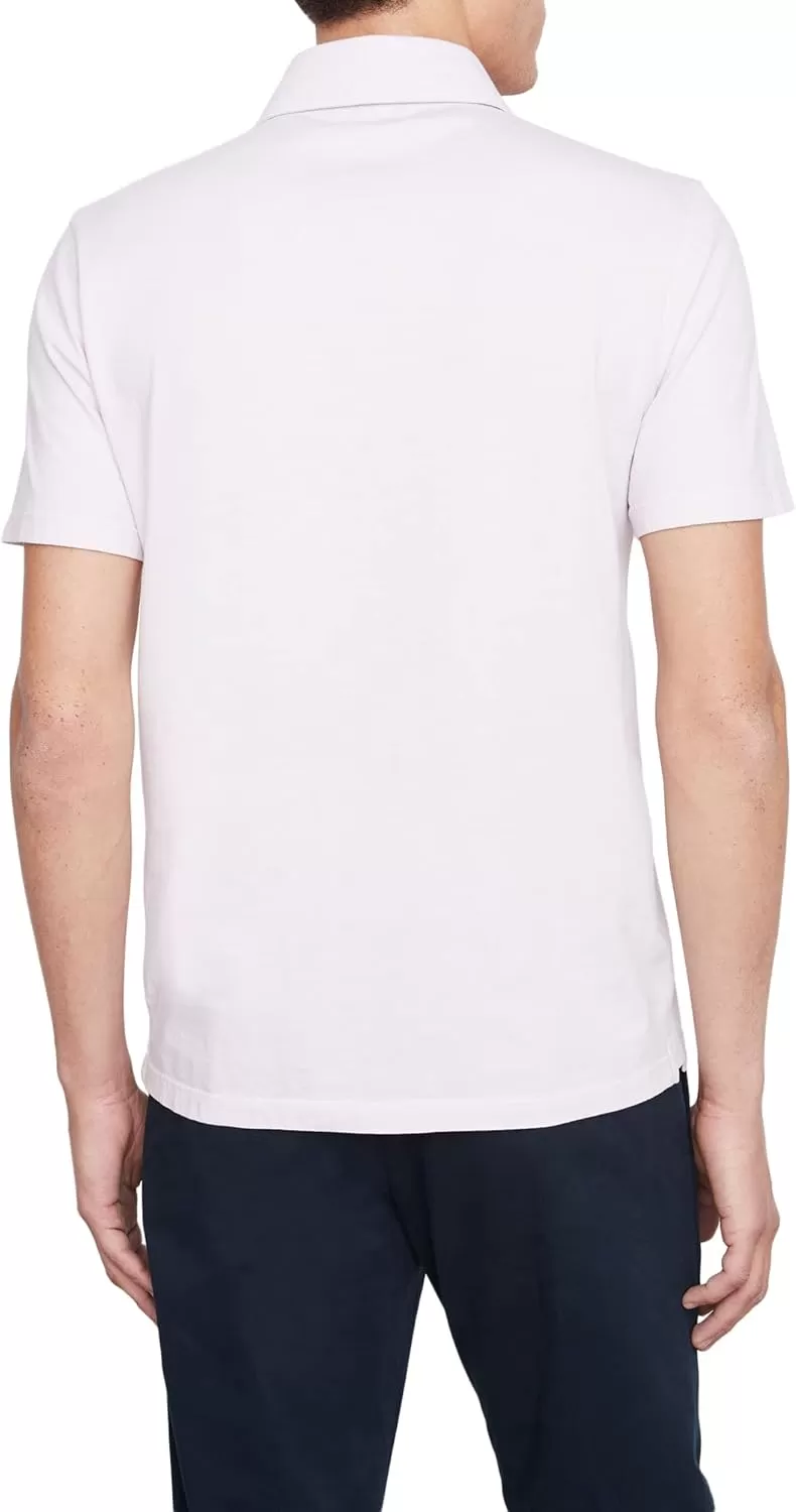 imageVince Mens Garment Dye Short Sleeve PoloWashed Rose Quartz