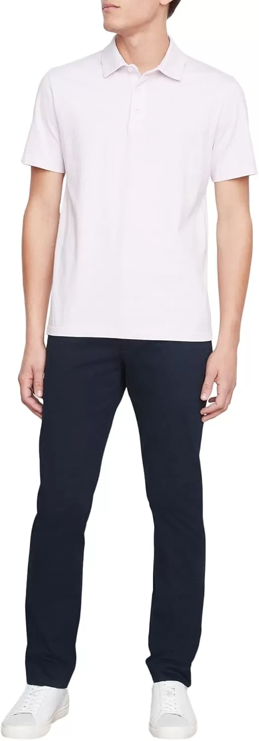 imageVince Mens Garment Dye Short Sleeve PoloWashed Rose Quartz