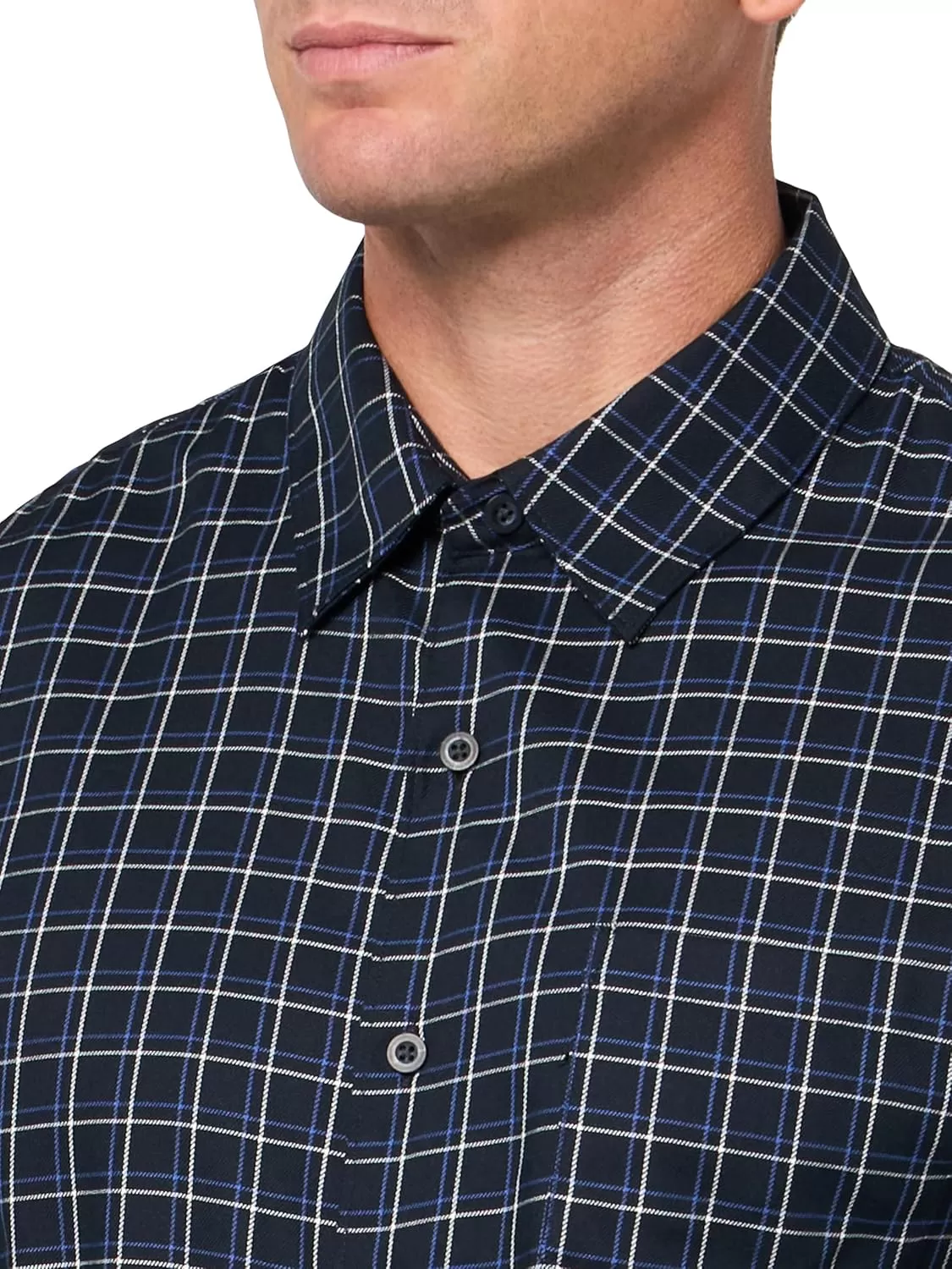 imageVince Mens Inez Plaid ShirtCoastalFaded Cobalt