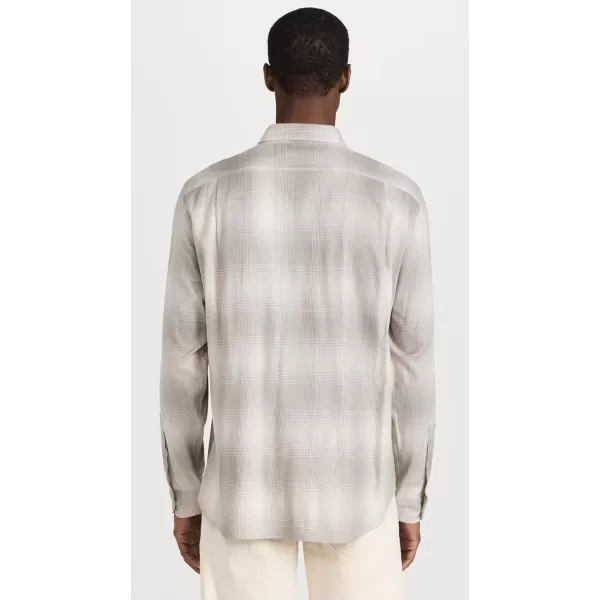imageVince Mens Forest Shadow Plaid ShirtStone BeachDune Grey