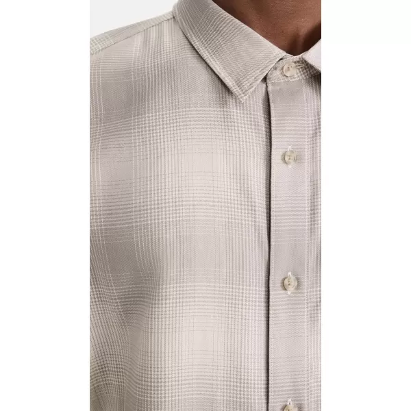 imageVince Mens Forest Shadow Plaid ShirtStone BeachDune Grey