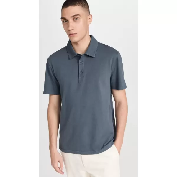 imageVince Mens Garment Dye Short Sleeve PoloWashed Night Sky