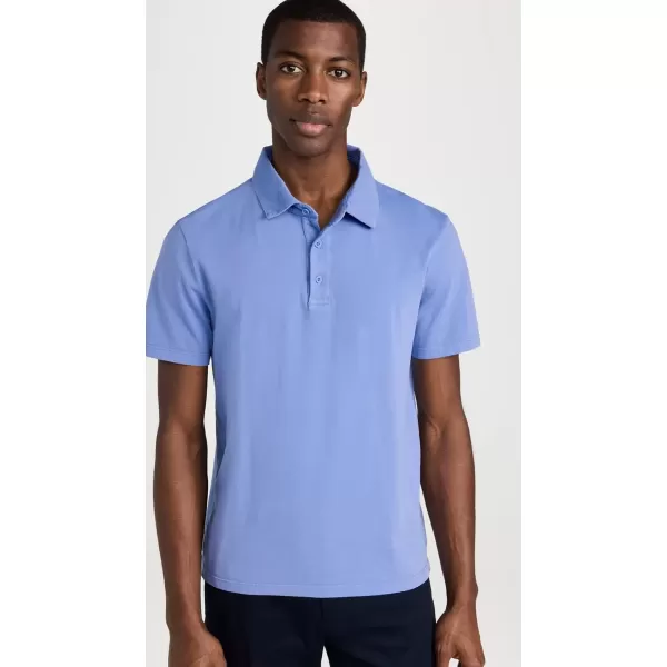 imageVince Mens Garment Dye Short Sleeve PoloWashed Periwinkle
