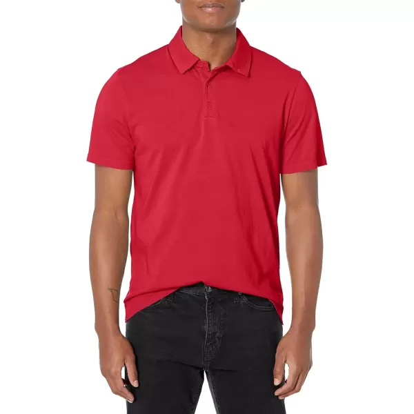 imageVince Mens Garment Dye Short Sleeve PoloWashed Wild Barberry