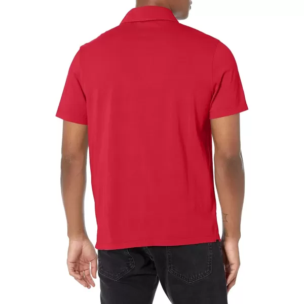 imageVince Mens Garment Dye Short Sleeve PoloWashed Wild Barberry