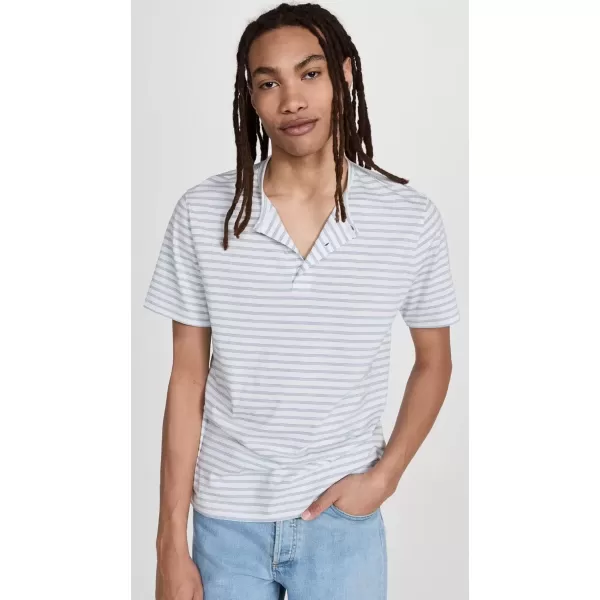 imageVince Mens NEP Stripe Henley TeeChalk BlueOff White