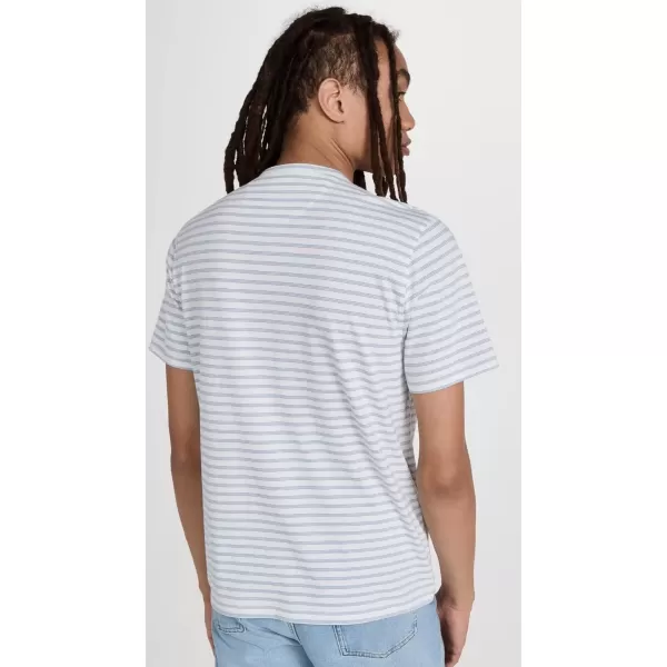 imageVince Mens NEP Stripe Henley TeeChalk BlueOff White