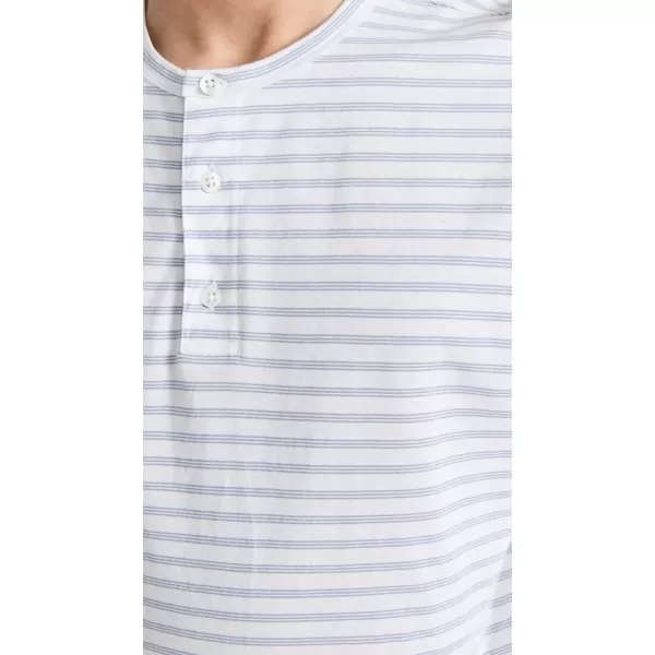 imageVince Mens NEP Stripe Henley TeeChalk BlueOff White