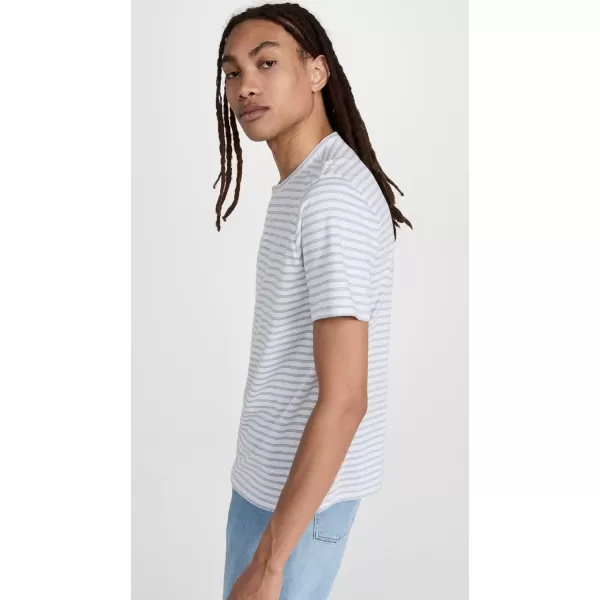 imageVince Mens NEP Stripe Henley TeeChalk BlueOff White