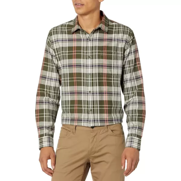 imageVince Mens Santa Barbara Plaid LSOlive CoveDesert Sky