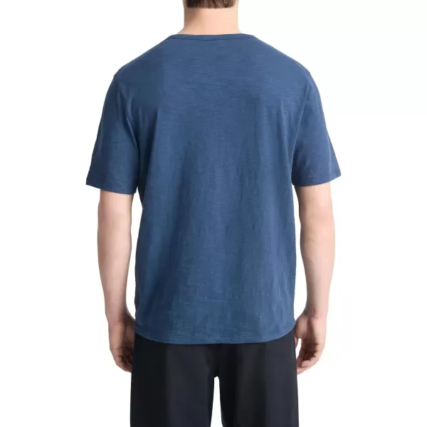 imageVince Mens Slub Split Neck Short SleeveMidnight Sky