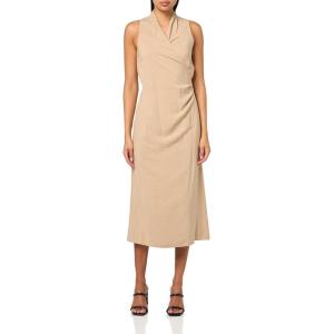 imageVince Womens Draped Neck Wrap DressPale Wheat