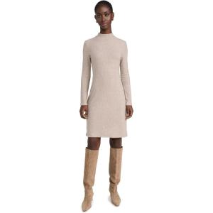 imageVince Womens Rib Long Sleeve Short DressH Hazel Cream