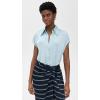 imageVince Womens Cap Sleeve Ruched Back BlouseCeleste