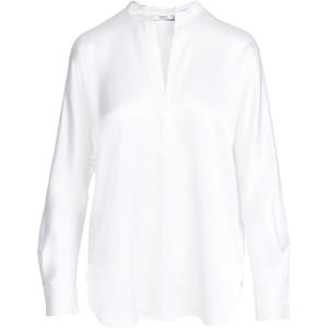 imageVince Womens Band Collar BlouseOptic White