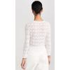 imageVince Womens Fine Lace 34 Sleeve Crew Neck TopOptic White