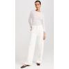 imageVince Womens Fine Lace 34 Sleeve Crew Neck TopOptic White