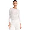 imageVince Womens Fine Lace 34 Sleeve Crew Neck TopOptic White
