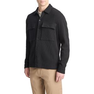 imageVince Mens Chunky Waffle Shirt JacketBlack