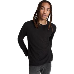 imageVince Mens Long Sleeve Pocket Crew TeeBlack