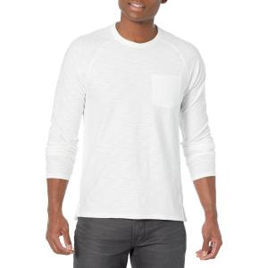 imageVince Mens Long Sleeve Pocket Crew TeeOptic White