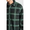 imageVince Mens Windowpane Sherpa Shirt JacketMidnight ForestMineral Green