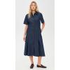 imageVince Womens Denim Short Sleeve Shirt DressDeep Indigo
