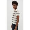 imageVince Womens Macrame Stripe Henley TeeOff White Combo