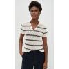 imageVince Womens Macrame Stripe Henley TeeOff White Combo