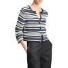 imageVince Womens Texture Striped CardiganNavyOff White
