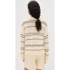 imageVince Womens Variegated Stripe Crew NeckOat ShellNavy