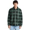imageVince Mens Windowpane Sherpa Shirt JacketMidnight ForestMineral Green