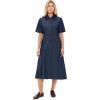 imageVince Womens Denim Short Sleeve Shirt DressDeep Indigo