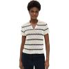 imageVince Womens Macrame Stripe Henley TeeOff White Combo