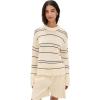 imageVince Womens Variegated Stripe Crew NeckOat ShellNavy