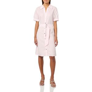 imageVince Womens Cuffed SS Belted Shirt DressCasa Rosa