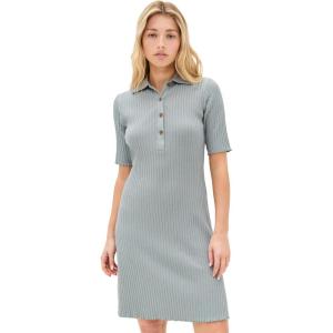 imageVince Womens Elbow Sleeve Polo Mini DressSea Stone