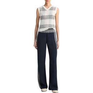 imageVince Womens Mid Rise Placed Stripe Pull on PantCoastalPale Canyon