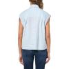 imageVince Womens Cap Sleeve Button Down BlouseSky Mist