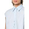 imageVince Womens Cap Sleeve Button Down BlouseSky Mist