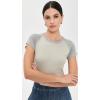 imageVince Womens Raglan Color Block TeeSea Fog Combo