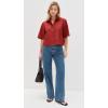 imageVince Womens Short Sleeve Cropped ShirtBrick Rose