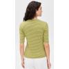 imageVince Womens Striped Elbow Sleeve Crew TeeHerbaria Combo