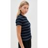 imageVince Womens Striped Short Sleeve Crew TopCoastal Combo