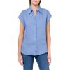 imageVince Womens Cap Sleeve Button Down BlouseAzure Gem